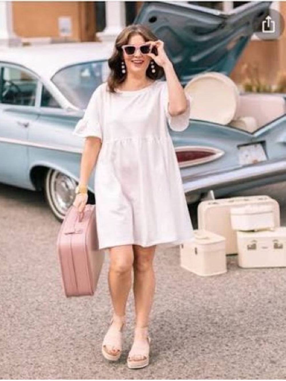 Summer White Babydoll Mini Dress — Casual Short Sleeve